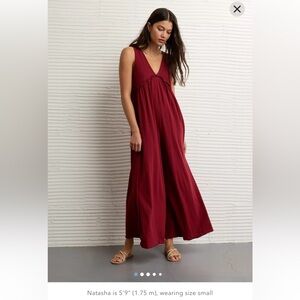 American Eagle Outfitters Deep Red Jumpsuit